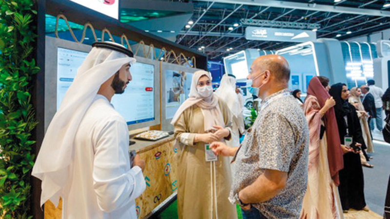 منصة محاكم دبي في جيتكس عرضت «خدمة الزواج الرقمي». من المصدر