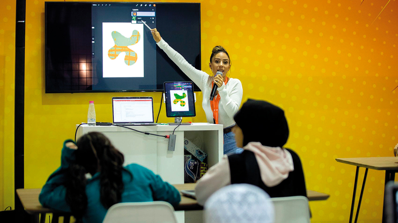 جريس فواز خلال الورشة.   من المصدر