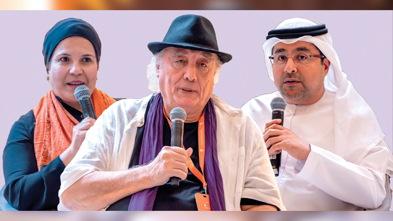 عبدالله النعيمي وواسيني الأعرج ونجوى بن شتوان.    من المصدر