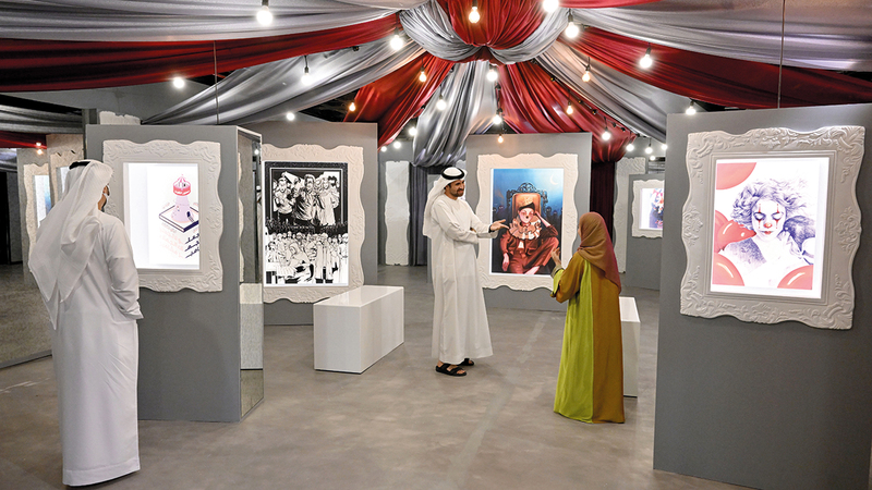 أول معرض للرموز غير القابلة للاسترداد يستمر  في المجمّع الثقافي حتى الثاني من فبراير 2023. تصوير: إريك أرازاس