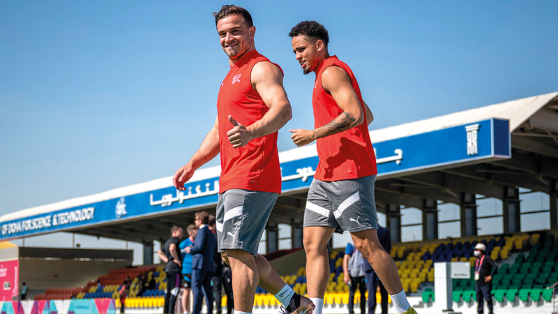 لاعب سويسرا شاكيري.   أ.ف.ب