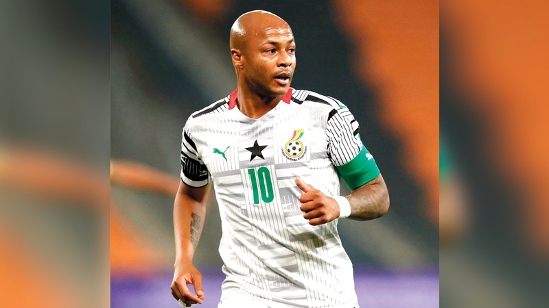 أندريه أيو الوحيد من منتخب غانا الذي عاش مرارة الخروج على يد الأوروغواي من مونديال 2010. من المصدر