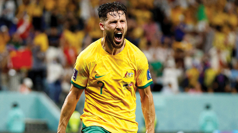 ماثيو ليكي أبرز نجوم أستراليا في مواجهة الأرجنتين. رويترز