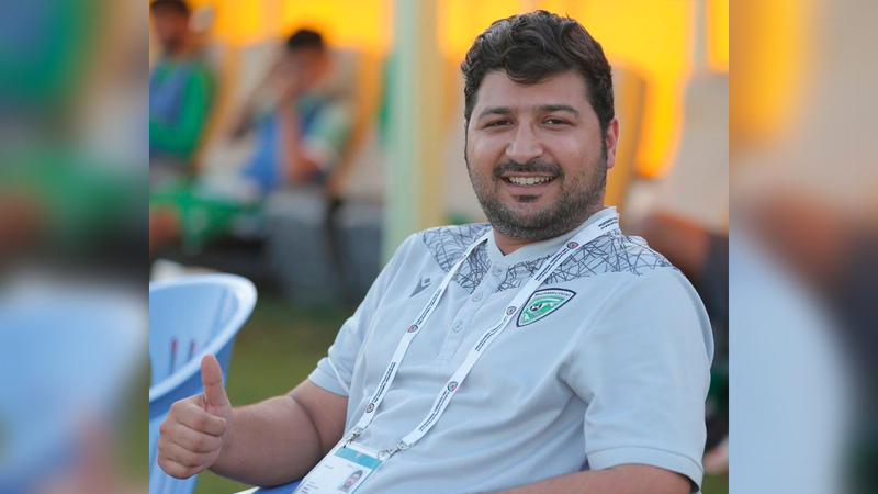 مدرب حراس مرمى خورفكان العراقي زيد شاكر. من المصدر