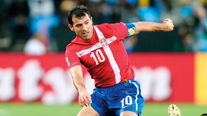 ستانكوفيتش خلال مشاركته مع منتخب صربيا في مونديال 2010. من المصدر