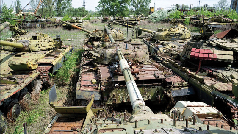 الحرب الأوكرانية استهلكت عدداً كبيراً من قطع الأسلحة الروسية.     أرشيفية