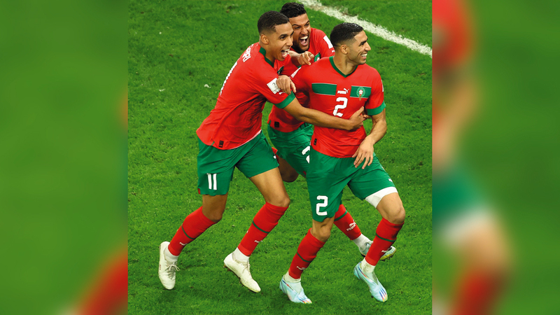 منتخب المغرب لم يعرف طعم الخسارة في آخر 5 مباريات متتالية بكأس العالم.   رويترز