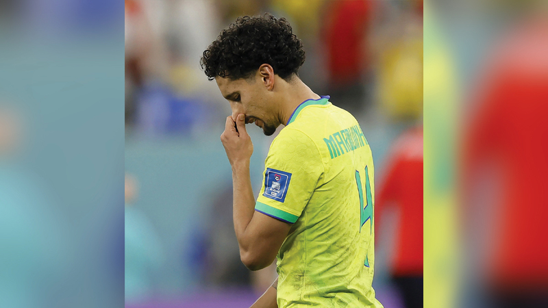 ماركينيوس أضاع ركلة ترجيح حاسمة للبرازيل، وتسبب في هدف التعادل لكرواتيا.  إي.بي.إيه