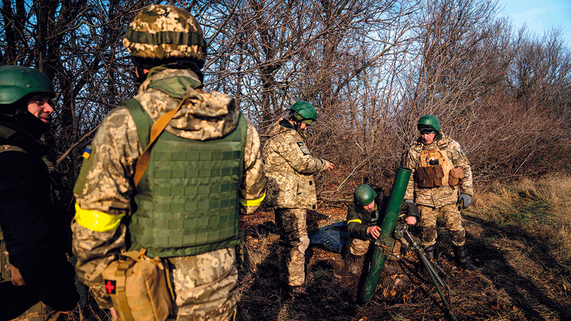 الجيش الأوكراني يأمل أن تسفر الضغوط الغربية على بوتين عن التعجيل بإيقاف الحرب. أ.ف.ب
