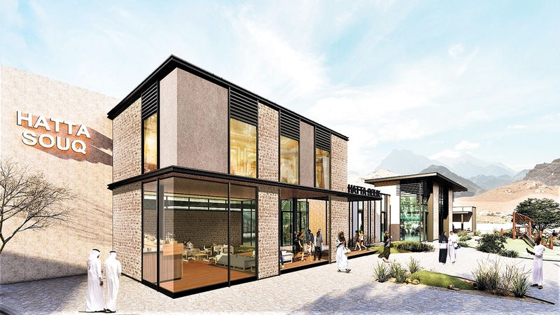 سوق حتا يتمتع بطابع عصري ينسجم مع طبيعة المنطقة. من المصدر