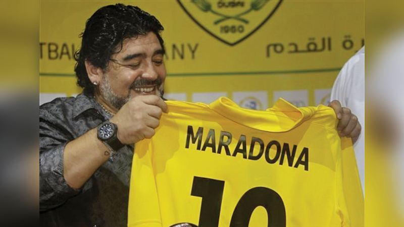 مارادونا قضى أجمل أيام حياته في دبي.   أرشيفية
