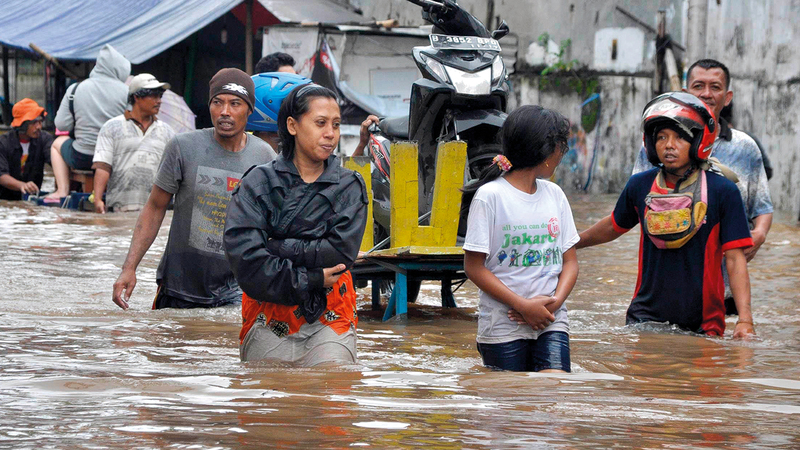 جاكرتا مهددة بالغرق في حال لم تتخذ السلطات الإجراءات المناسبة.  أرشيفية