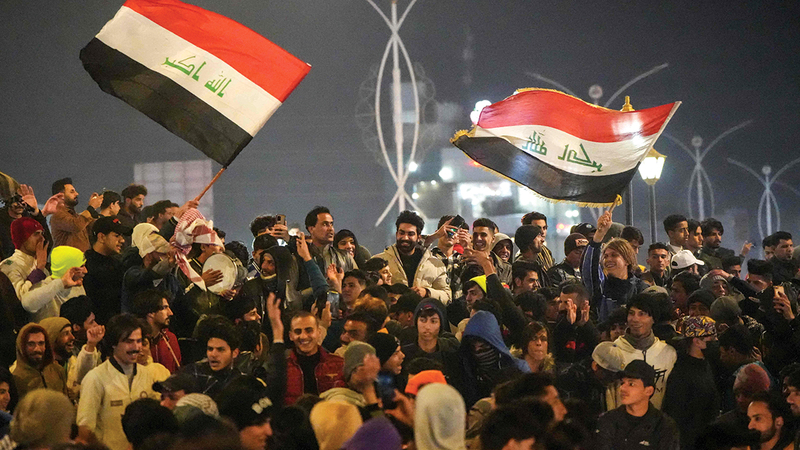 Celebrations spread in Basra after Iraq qualified for the Gulf 25 semi-finals.
