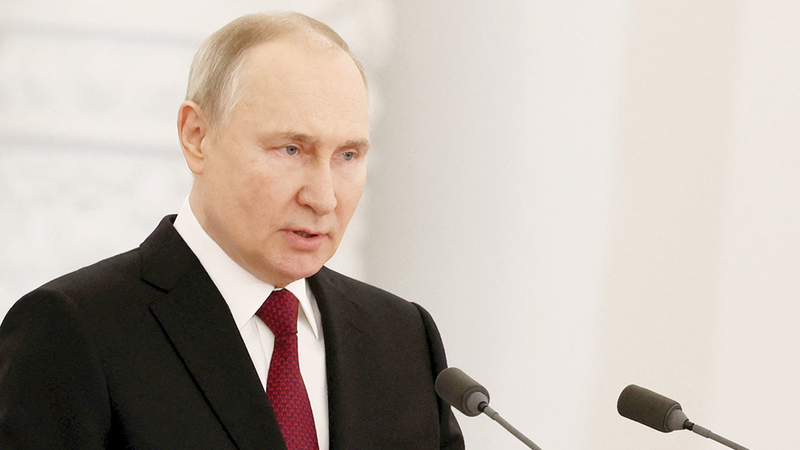 فلاديمير بوتين: «العملية العسكرية الخاصة في أوكرانيا تمضي في اتجاه إيجابي».