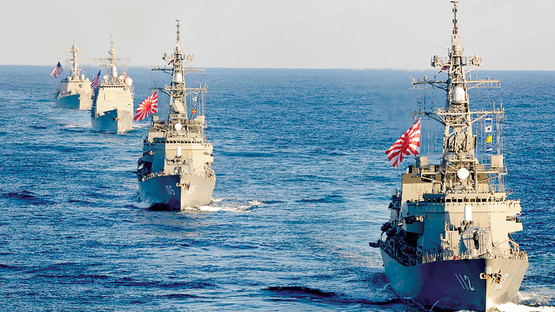 القوات البحرية الأميركية واليابانية تجري تدريبات مشتركة. أرشيفية