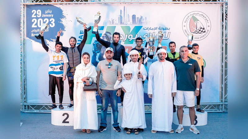 Al-Marzouqi is the professional champion in the “Flyboard”.. Al-Falasi wins the “Novis”