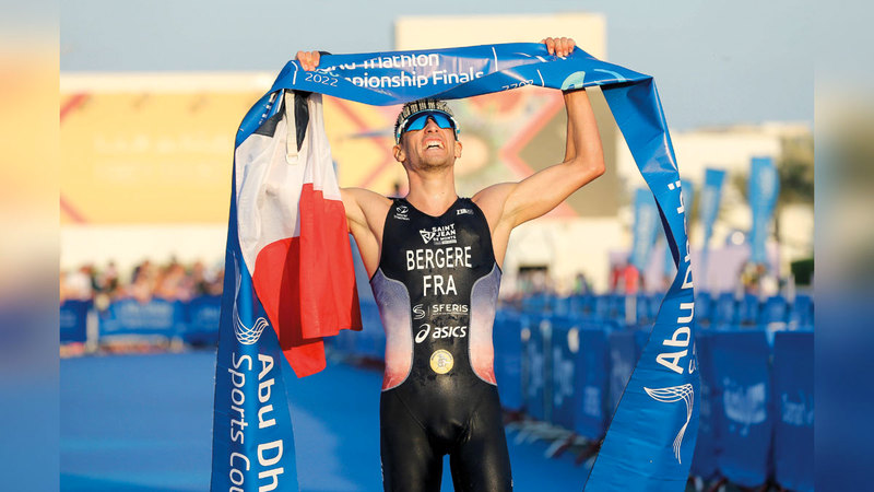 French Leo Berger participates in the Abu Dhabi Triathlon Championship