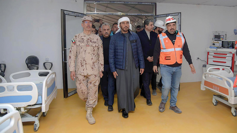 المستشفى تم بناؤه خلال 5 أيام فقط ويضم كافة الاحتياجات الطبية مع كادر طبي في مختلف التخصصات. وام