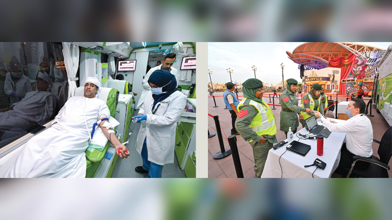 الحملة نجحت في جمع عدد كبير من وحدات الدم من زوار القرية.     تصوير: أشوك فيرما