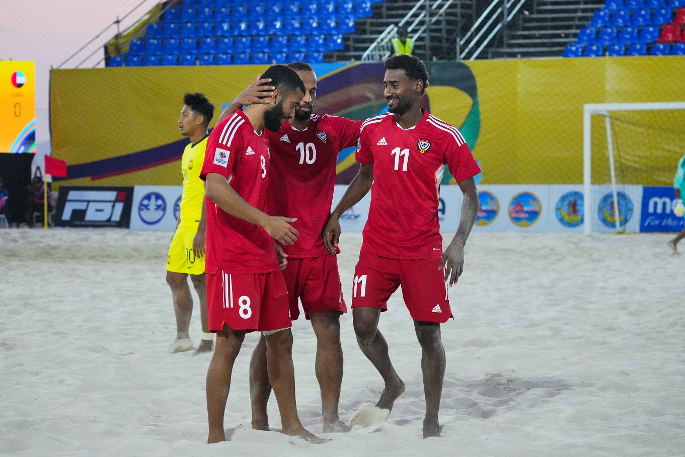 The UAE beach soccer team qualified for the quarter-finals of the Asian Cup