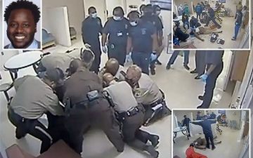 الصورة: فيديو يظهر وفاة أميركي أثناء محاولة شرطيين السيطرة عليه في مستشفى للأمراض العقلية
