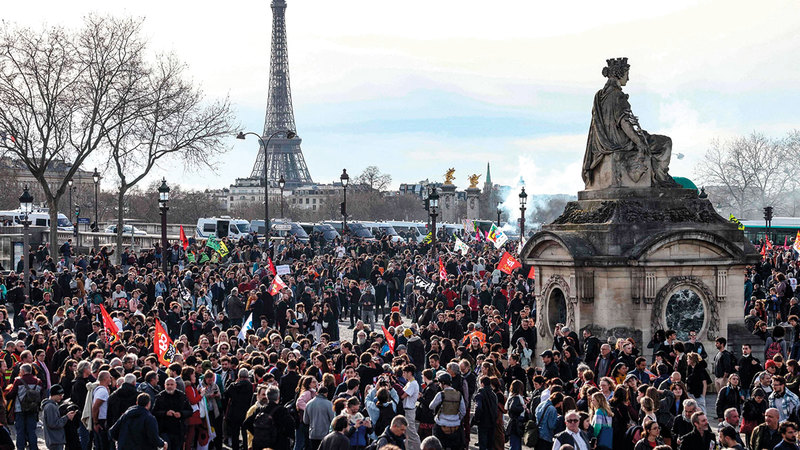 التظاهرات في باريس كانت هادئة عموماً.   أرشيفية