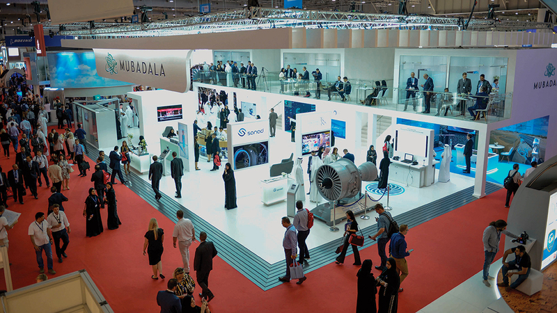 الدورة الـ18 من معرض دبي للطيران تقام بمطار «دبي ورلد سنترال». (صورة من دورة سابقة).   أرشيفية