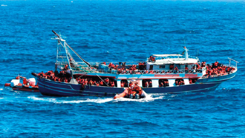 القارب الذي وجّه نداء استغاثة.   من المصدر