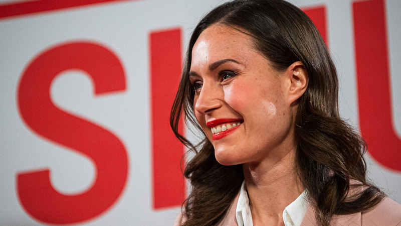 زعيمة حزب الفنلنديين ريكا بورا.   أ.ف.ب