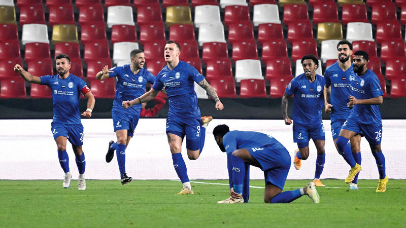 فرحة اللاعب البوسني بأول أهدافه مع النصر. من المصدر