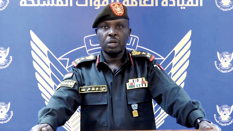 المتحدث باسم الجيش السوداني يؤكد أن تحركات «الدعم السريع» تمت دون موافقة قيادة الجيش. أ.ب