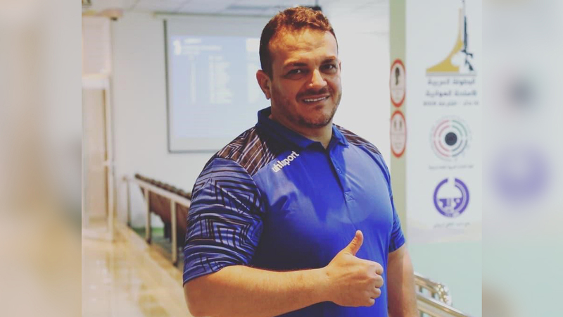 مدرب منتخب الرماية لبندقية الرجال معمر العلاف. من المصدر