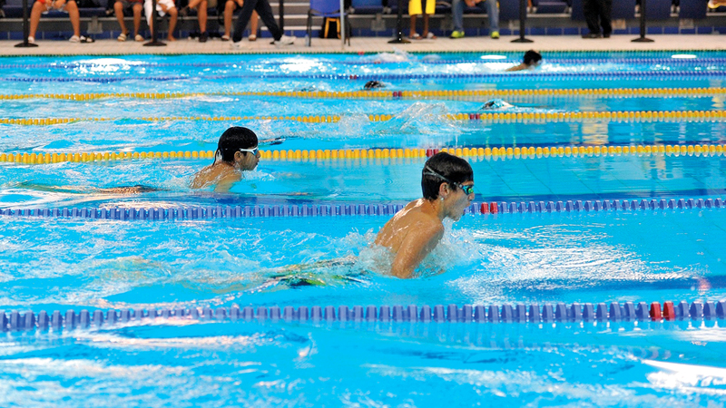 من منافسات سابقة للسباحة. من المصدر