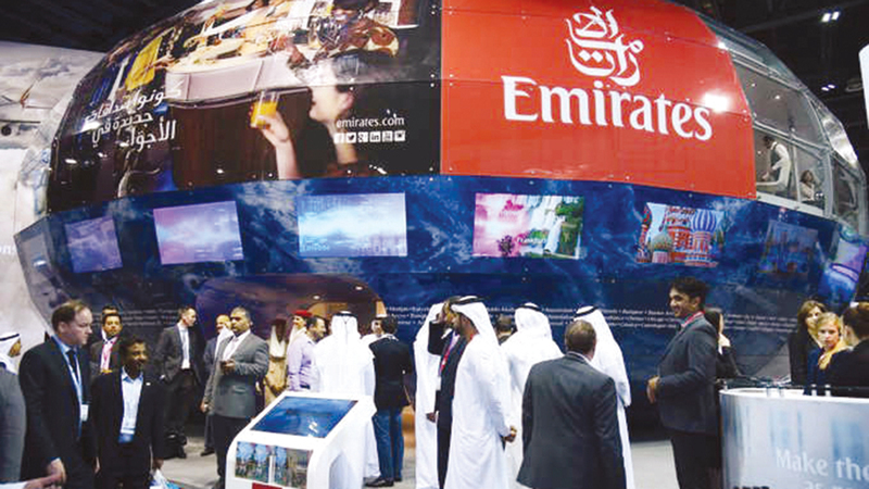 «طيران الإمارات» استقبلت في جناحها بسوق السفر العربي أكثر من 16 ألف زائر. وام
