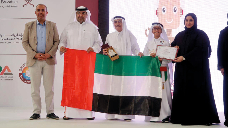 نادي الإمارات العلمي حصد المركز الثاني في مسابقة الابتكار في البطولة.  من المصدر