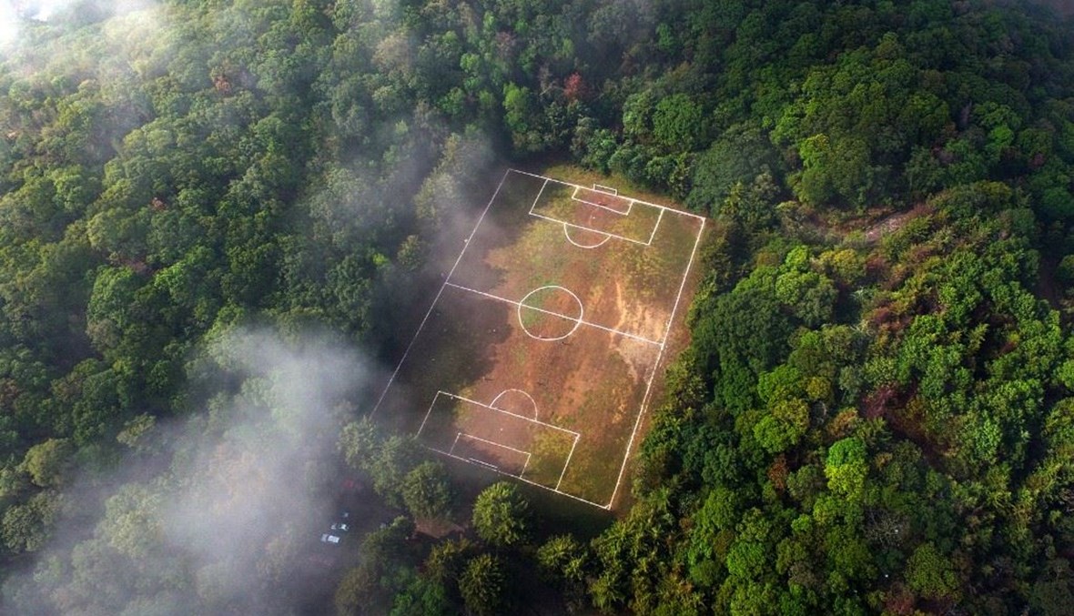 A volcanic crater that offers a “unique” soccer field