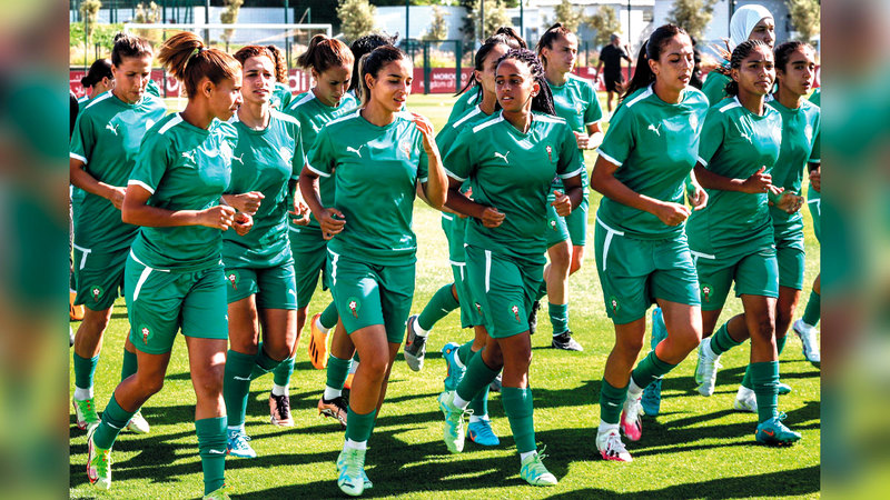 منتخب المغرب ممثل العرب في كأس العالم للسيدات.   أ.ف.ب