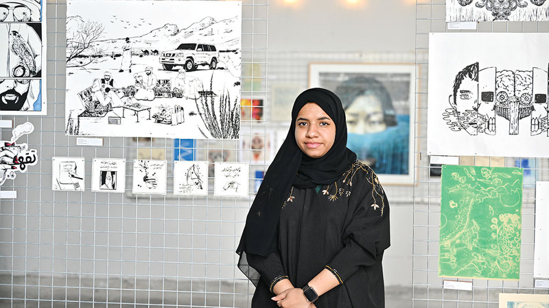 هديل الشعلان: «الطباعة اليدوية تقنية ممتعة تسمح للفنان بالتعبير عن أفكاره عن طريق الرسم يدوياً».