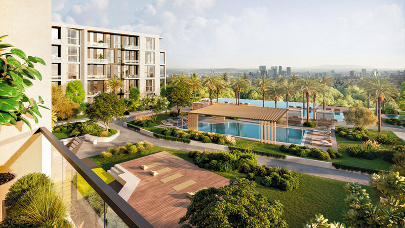 المساحات الخضراء تشكل نحو 60% من «تيرازو ريزيدنسز».  أرشيفية