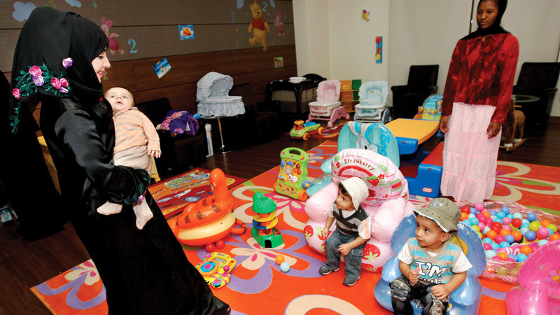 رسوم الحضانات للطفل الواحد تبدأ من 20 ألف درهم وتتجاوز 50 ألف درهم في السنة الواحدة.  أرشيفية