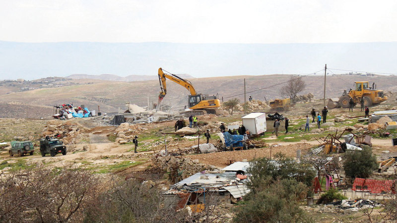 الاحتلال هدم 9 منشآت في السواحرة الشرقية يوليو الماضي.  أرشيفية