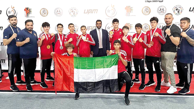 5 medals for the youth team for Muay Thai at the end of the Arab Championship in Libya