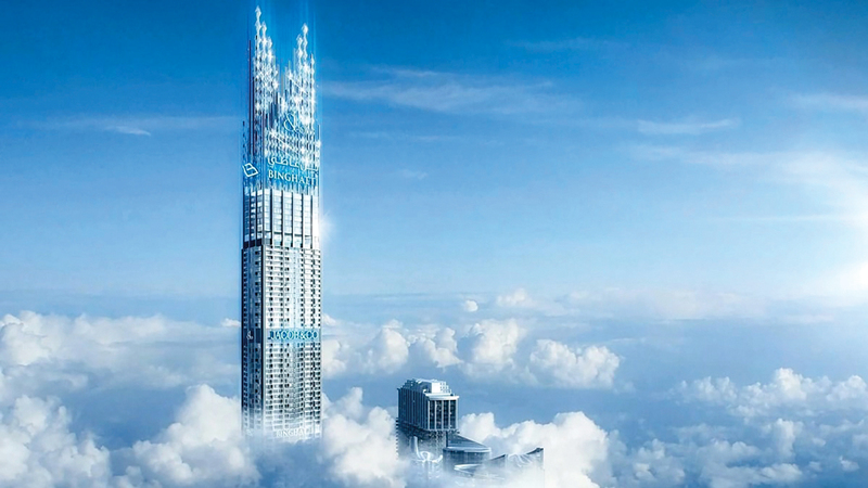 «برج بن غاطي جاكوب آند كو ريزيدنسز» يطمح إلى تسجيل رقم قياسي لثاني أطول مبنى سكني في العالم.   من المصدر