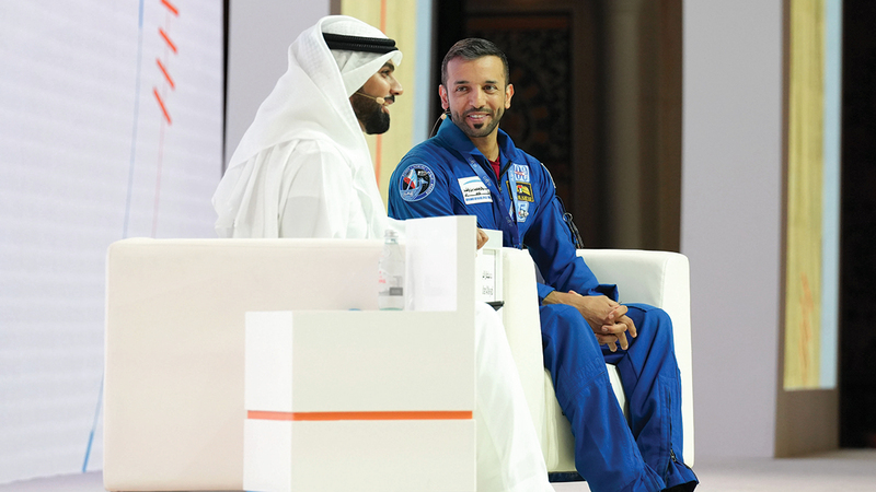 النيادي استعرض خلال الجلسة أبرز محطات مهمة «طموح زايد 2». من المصدر