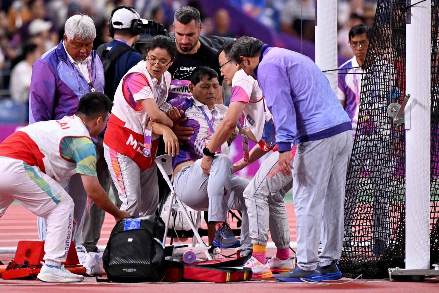 A Kuwaiti archer breaks a referee’s leg at the Asian Games