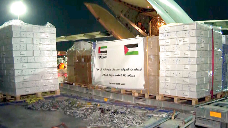 الإمارات أرسلت الأسبوع الماضي طائرة مساعدات طبية عاجلة إلى مدينة العريش شمال مصر لإدخالها إلى قطاع غزة عبر معبر رفح. أرشيفية   &nbsp;