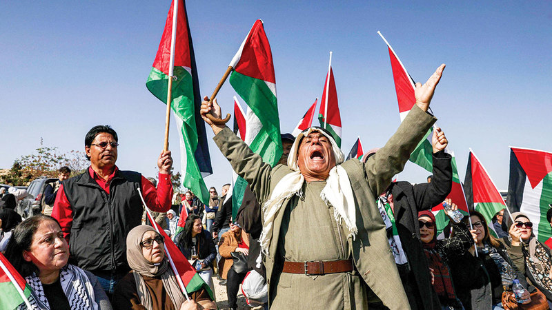 تظاهرة ضد تهجير البدو الفلسطينيين. أرشيفية