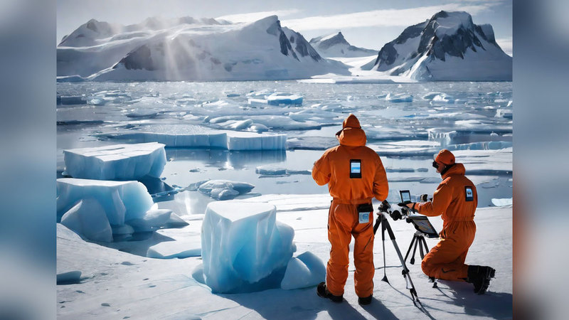 علماء يدرسون طبقات الجليد في المحيط. أرشيفية