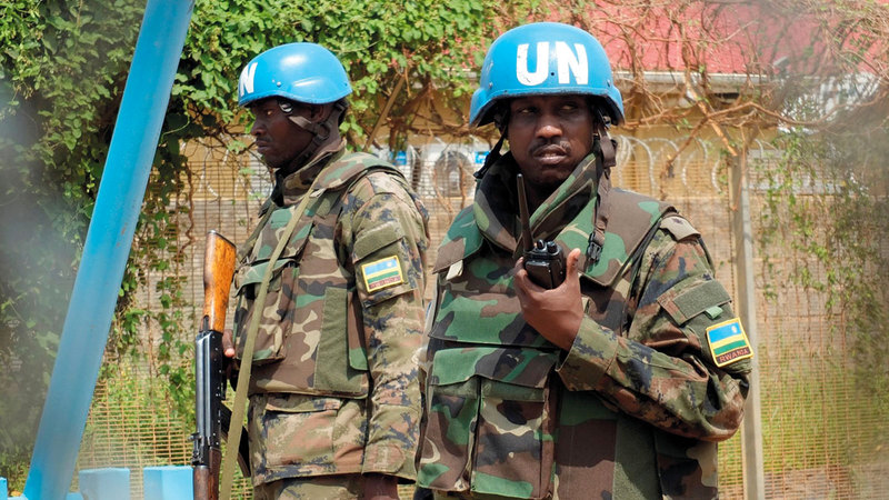 جنديان روانديان خلال دورية في بنين. أرشيفية