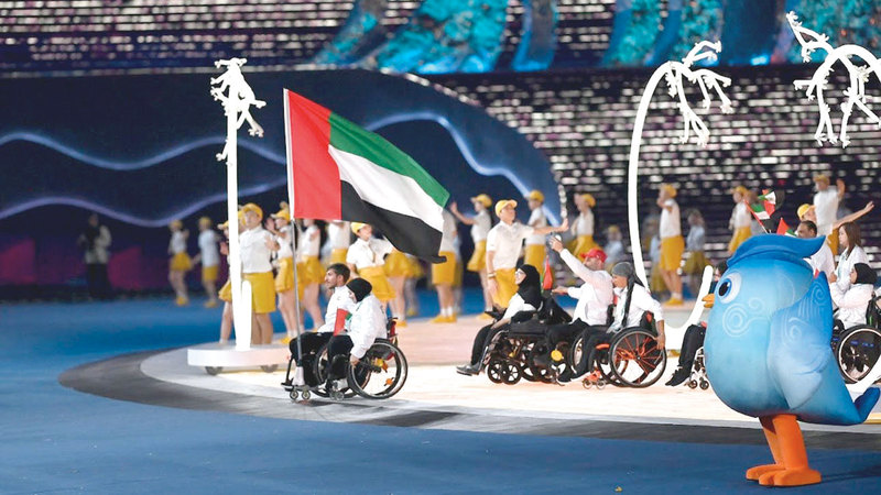 بعثة الإمارات احتلت المركز الأول عربياً في الدورة بـ11 ميدالية. من المصدر